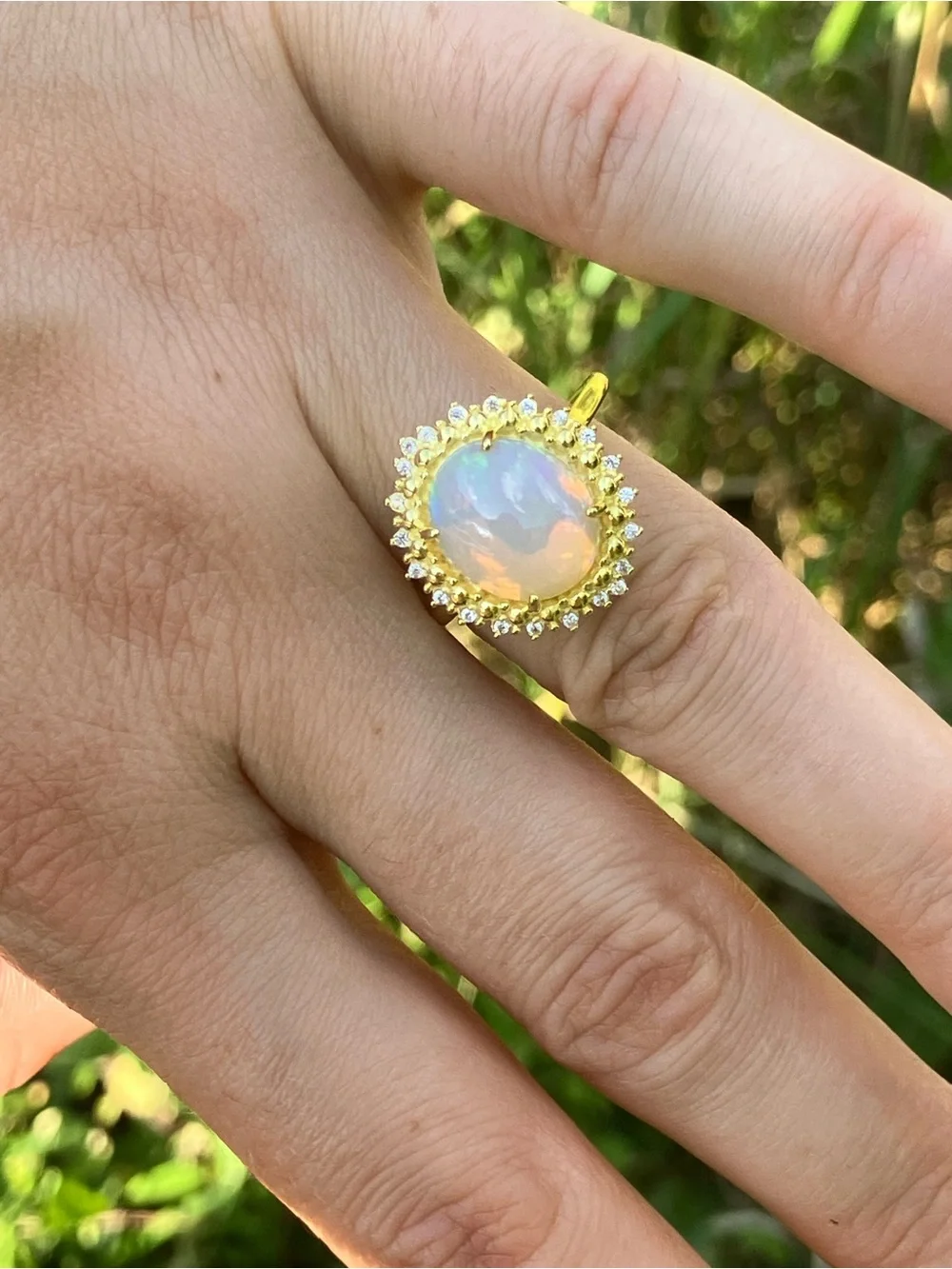 Natural Ethiopian Opal Sterling Silver Ring Size 8